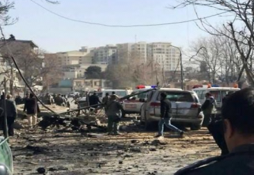 Scene of the attack near the old Interior Ministry building in Kabul (Pajhwok, January 27, 2018)