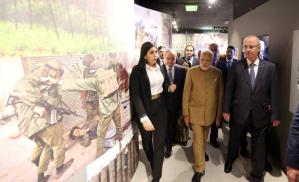 Visit of the Indian prime minister at the Yasser Arafat museum in Ramallah