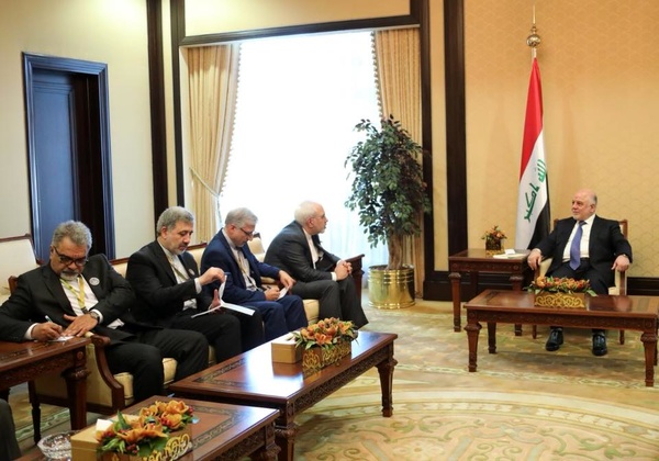 The meeting between the Iraqi prime minister and Iran's minister of foreign affairs (Asr-e Iran, February 14, 2018).