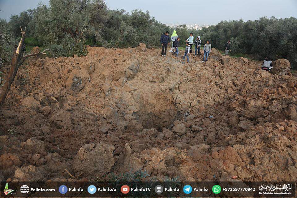 Hamas terrorist tunnel in the Zeitun neighborhood of Gaza City, attacked by the IDF (Paldf Twitter account, February 18, 2018).