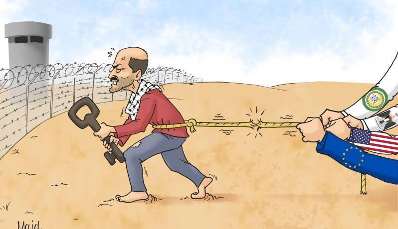 Hamas cartoon of the Palestinians' determination to realize the so-called 