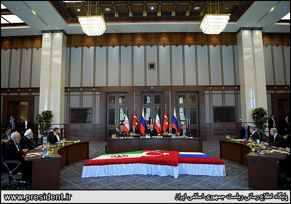 The summit of the Iranian, Russian and Turkish presidents in Moscow (the website of the Iranian president, April 4, 2018)