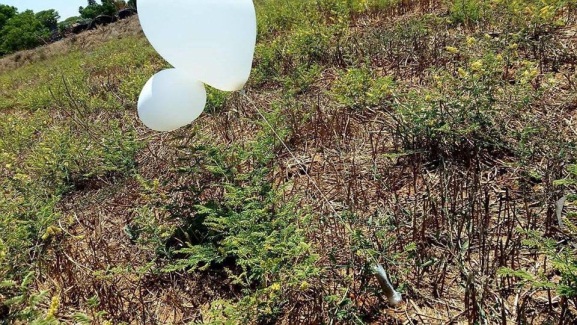 Un ballon incendiaire lancé depuis la bande de Gaza près de Kiryat Gat (45 kilomètres à l'Est de la bande de Gaza) (Page Facebook Qudsn, 25 juin 2018)