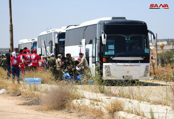 הפעימה הראשונה של פינוי כוחות המורדים מדרעא העתיקה.