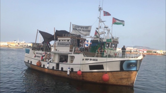 Das Boot al-Awda verlässt Palermo am 21. Juli 2018 in Richtung Gazastreifen (Twitter-Account von Zaher Birawi, 21. Juli 2018)