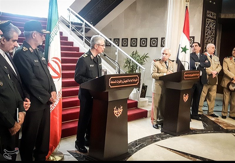 The Iranian Chief of Staff Baqeri with Ali Ayoub during his last visit to Damascus (Tasnim, October 18, 2017)