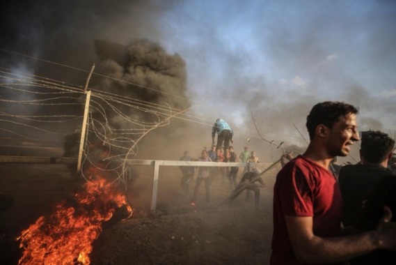 Gazans rioting during the Friday 