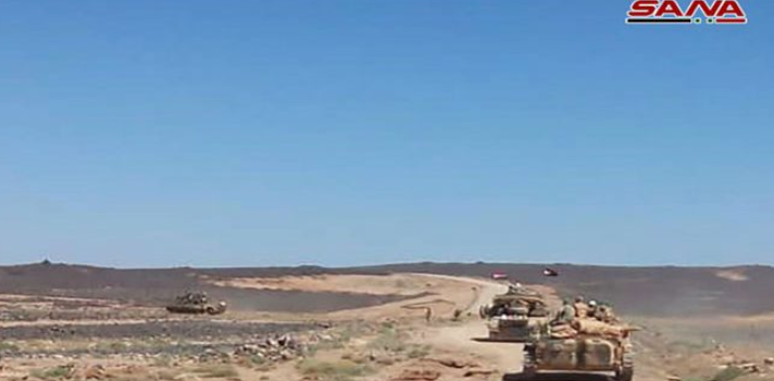 Syrian army armor force in ISIS’s enclave in As-Suwayda (SANA, August 19, 2018)