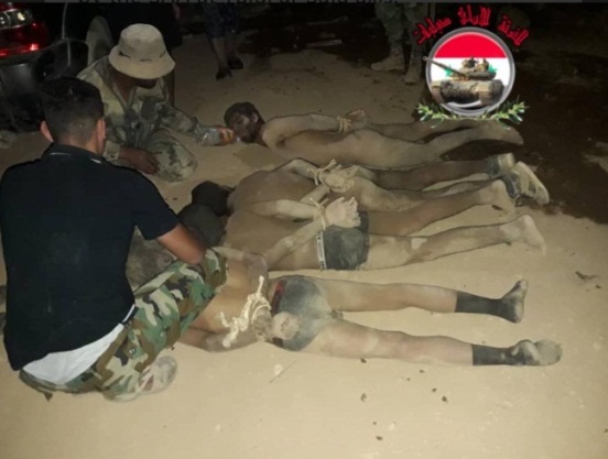 ISIS operatives captured by the Syrian army in the Al-Safa area (Twitter, August 18, 2018). 