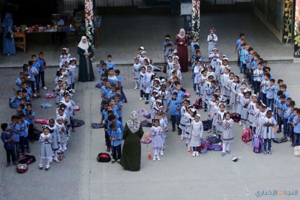 Cérémonie d'ouverture dans une école de l'UNRWA à Deir al-Balah (Site Internet d'al-Najah, 29 août 2018)