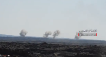 Syrian army artillery fire at ISIS targets in the Safa area (Syrian Army Central Information Office, September 27, 2018)