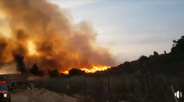 השריפה בעין הבשור (דף הפייסבוק שהאב, 6 באוקטובר 2018)