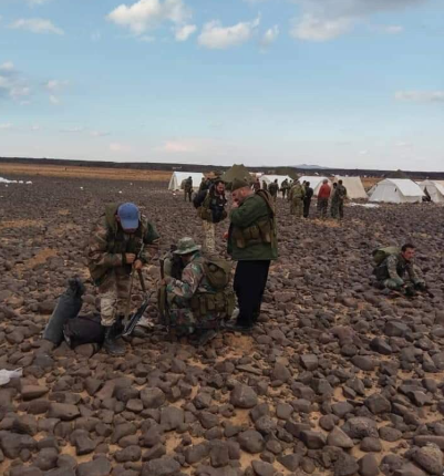 Uniformed fighters from the village of Khader (near the Syrian-Israeli border), who arrived at the Al-Safa area to join the Syrian army (Hassan Ridha’s Twitter account, November 8, 2018)