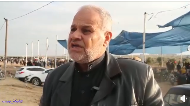 Khader Habib interviewed during his participation in the "return march" in eastern Gaza (Supreme National Authority Facebook page, November 16, 2018).