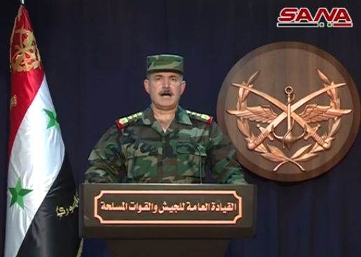 Spokesman for the General Headquarters of the Syrian army announces on November 19, 2018, the mopping up of the whole of southern Syria from terrorism, after achieving full control of the Al-Safa area, formerly held by ISIS (SANA, November 20, 2018)