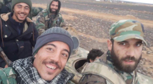 Operatives of forces supporting the Syrian army after the takeover of the Al-Safa area from ISIS (Wissam@Wissamsy997 Twitter account, November 17, 2018)