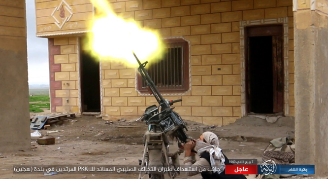 ISIS operative firing at a Coalition aircraft flying over Hajin (Al-Sham – Baraka Province, December 14, 2018)