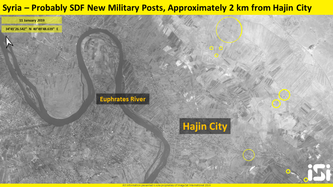 ISI has detected new SDF military posts which been built lately in Hajin City Surroundings, probably for preventing additional ISIS forces to arrive from the Syrian-Iraqi deserts.