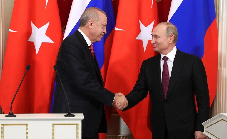 Turkish President Erdogan and Russian President Putin at the joint press conference after their meeting (Russian Presidency website, January 23, 2019)