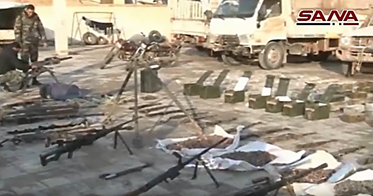 ISIS weapons, ammunition and military equipment seized by the Syrian army (SANA, February 14, 2019) 