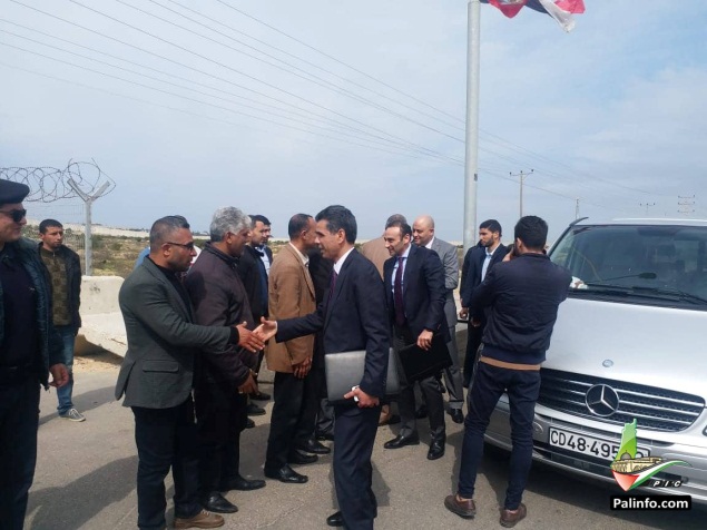 The Egyptian security delegation enters the Gaza Strip (Palinfo Twitter account, March 5, 2019). 