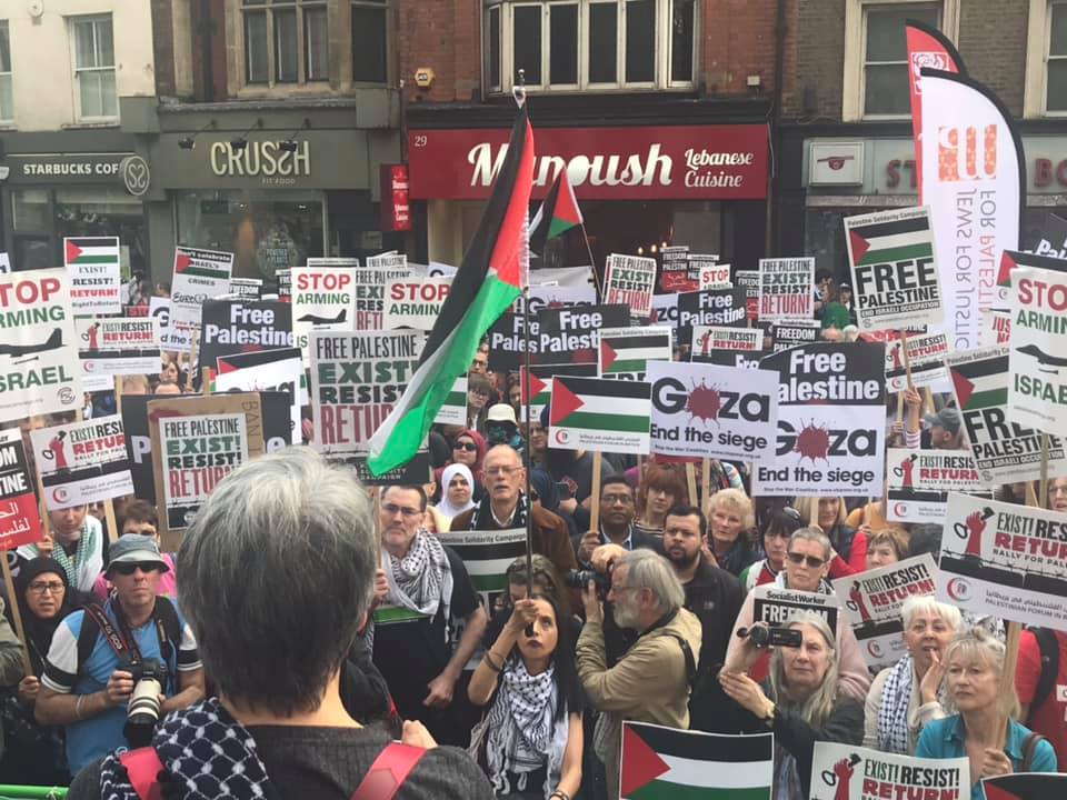 Demonstration in London (Zaher Birawi's Facebook page, March 31, 2019).