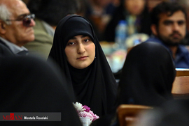 The ceremony honoring mothers and widows of Hezbollah fighters killed in Syria. On the right: Zeynab Soleimani (MizanOnline.com, April 29 2019).