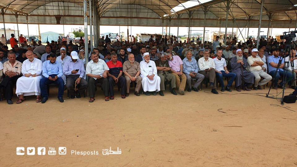 השתתפות פלסטינית דלה יחסית במזרח ח'אן יונס (דף הפייסבוק של 