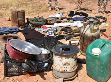 Military equipment and weapons found in one of the ISIS camps in the western desert of the Al-Anbar Province (Al-Sumaria, May 27, 2019).