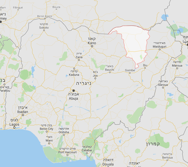 Yobe State, in northeastern Nigeria (Google Maps)