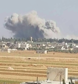 Smoke rising from the attack (qurtuba_love Twitter account, June 30, 2019). 