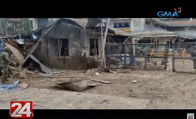 The entrance to the camp after the attack (Gamanews, July 1, 2019)