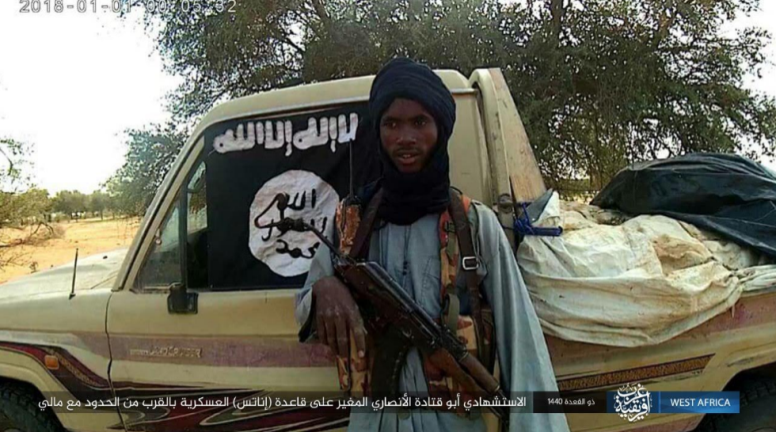 One of the suicide bombers, codenamed Abu Qatada al-Ansari, before the attack on the Niger army base (West Africa Province, as posted on Telegram, July 5, 2019)