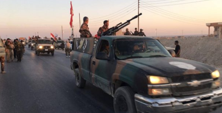 Une force motorisée des forces de sécurité irakiennes lors de l'opération de sécurité contre l'Etat islamique (Al-Sumaria, 7 juillet 2019)