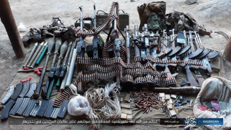 Weapons and ammunition seized by ISIS operatives in the Wadi Hasar area (Telegram, July 12, 2019)