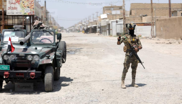 An Iraqi soldier near a checkpoint in the Tarmiyah area (Al-Sumaria, July 20, 2019).