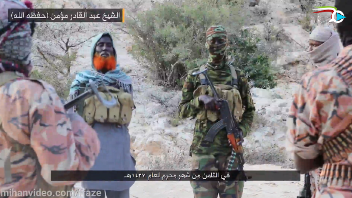 The speaker, codenamed Sheikh Abd al-Qader Mu’min, speaking to operatives of ISIS’s Somalia Province.