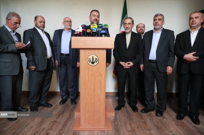 The Hamas delegation meets with Ali-Akbar Velayati, advisor to the supreme leader for international affairs (ANA News in Parsi, July 23, 2019). 