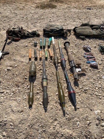 The weapons and equipment found in the possession of the four terrorists (IDF spokesman, August 10, 2019). 