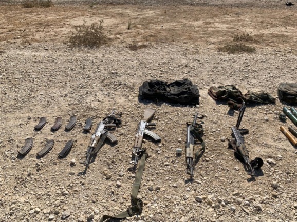 The weapons and equipment found in the possession of the four terrorists (IDF spokesman, August 10, 2019).