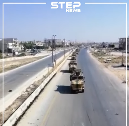 The Turkish army armored convoy north of Khan Sheikhoun (Khutwa, August 19, 2019). It