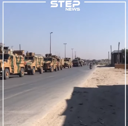 The Turkish military convoy whose advance was halted north of Khan Sheikhoun (Khutwa, August 19, 2019).