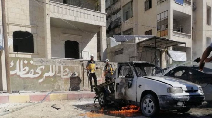 The car which was damaged in the explosion (Al-Modon, a Lebanese news website, August 22, 2019)