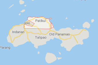 La région de Patikul, sur l'île de Jolo, dans le Sud des Philippines, où l'engin piégé a été activé (Google Maps)