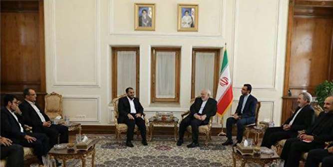 The meeting between the spokesman of the Houthis of Yemen and Iranian foreign minister (ISNA, October 26, 2019)