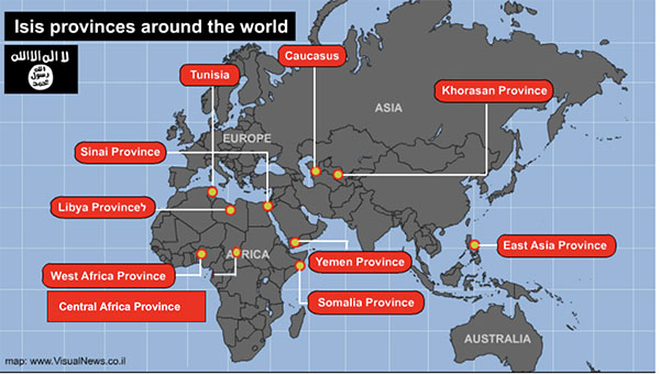 The activity of ISIS’s provinces in Africa and Asia