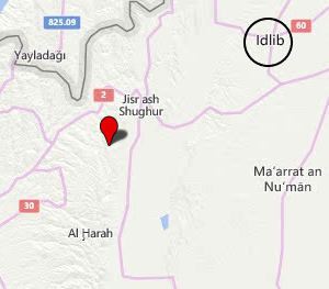 The Kabanah area where Syrian army attempted attacks were repelled (Bing Map) 