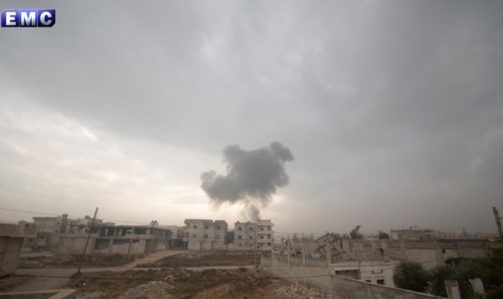 Airstrike in the village of Saraqib, southeast of Idlib (Edlib Media Center – EMC, December 1, 2019) 