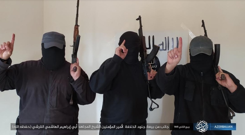 Pledge of allegiance of three operatives of ISIS’s Azerbaijan Province to ISIS leader Abu Ibrahim al-Hashimi al-Qurashi (Telegram, November 29, 2019)