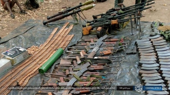 Mozambican army weapons and ammunition that were seized (Telegram, December 9, 2019)